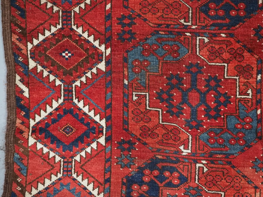 ANTIQUE ERSARI TURKMEN MAIN CARPET, SUPERB COLOUR, CIRCA 1870. View VII