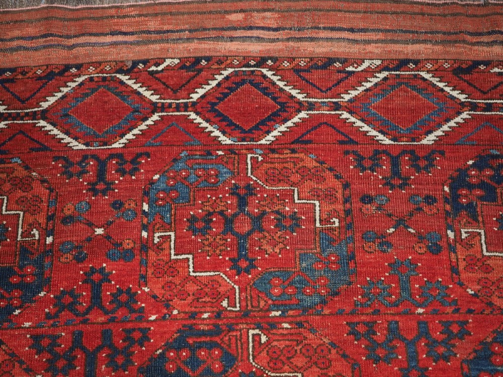 ANTIQUE ERSARI TURKMEN MAIN CARPET, SUPERB COLOUR, CIRCA 1870. View VIII