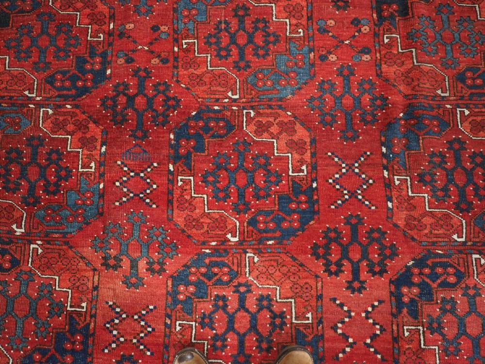 ANTIQUE ERSARI TURKMEN MAIN CARPET, SUPERB COLOUR, CIRCA 1870. View IX