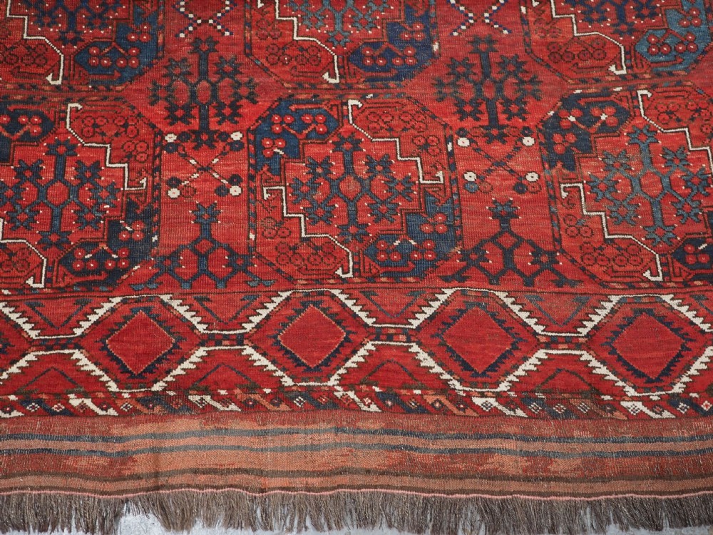 ANTIQUE ERSARI TURKMEN MAIN CARPET, SUPERB COLOUR, CIRCA 1870. View XI