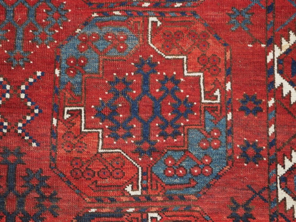 ANTIQUE ERSARI TURKMEN MAIN CARPET, SUPERB COLOUR, CIRCA 1870. View XII