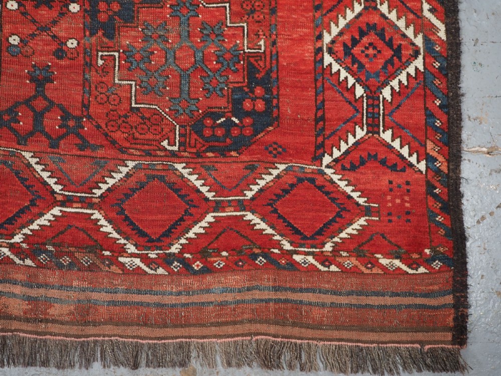 ANTIQUE ERSARI TURKMEN MAIN CARPET, SUPERB COLOUR, CIRCA 1870. View XVII