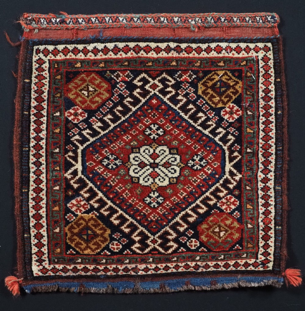 ANTIQUE PAIR OF SADDLEBAG FACES, LURI TRIBE, FINE WEAVE & SMALL SIZE, CIRCA 1900. View III