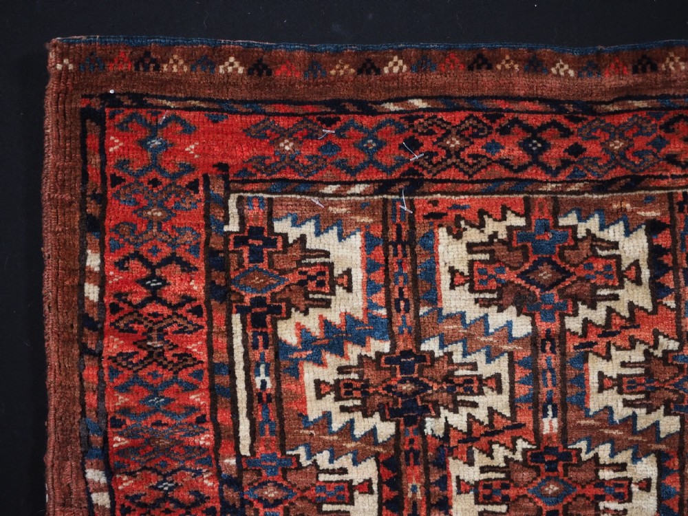 ANTIQUE YOMUT TURKMEN TORBA WITH PLAIN WEAVE BACK, CIRCA 1880. View V