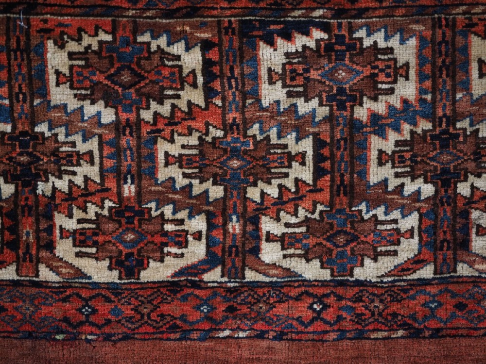 ANTIQUE YOMUT TURKMEN TORBA WITH PLAIN WEAVE BACK, CIRCA 1880. View VI