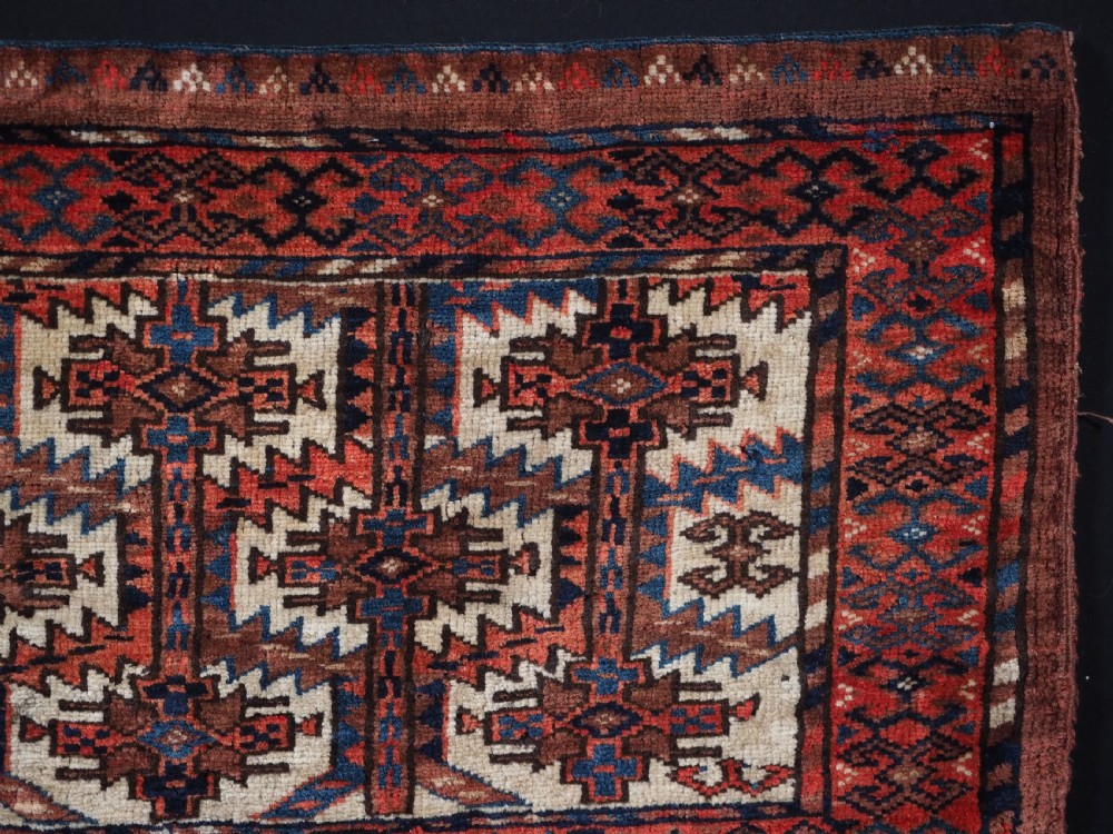 ANTIQUE YOMUT TURKMEN TORBA WITH PLAIN WEAVE BACK, CIRCA 1880. View VIII