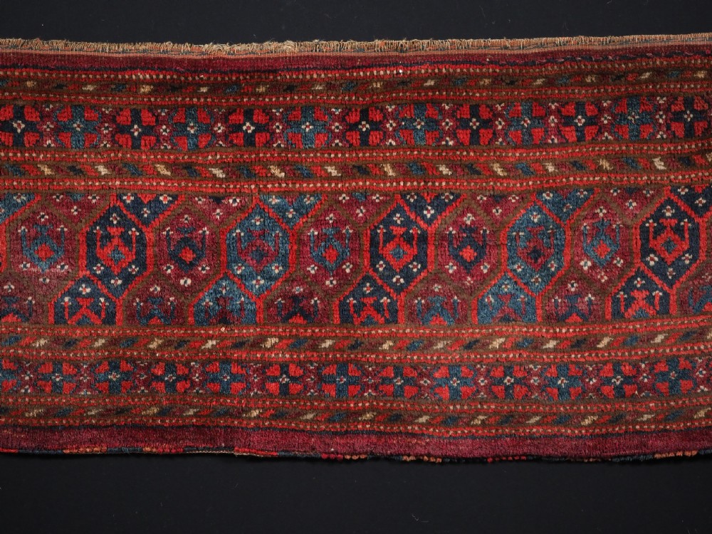 ANTIQUE ERSARI TURKMEN TORBA WITH 'SHEMLE' GUL DESIGN, GREAT CONDITION, CIRCA 1890. View III