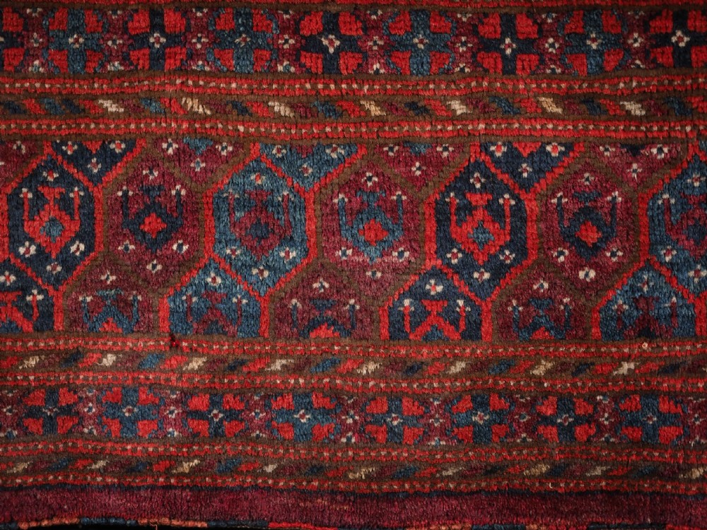 ANTIQUE ERSARI TURKMEN TORBA WITH 'SHEMLE' GUL DESIGN, GREAT CONDITION, CIRCA 1890. View V