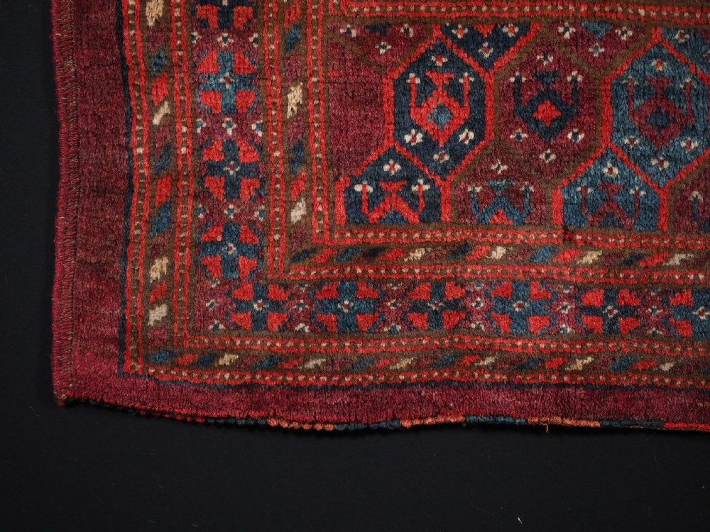ANTIQUE ERSARI TURKMEN TORBA WITH 'SHEMLE' GUL DESIGN, GREAT CONDITION, CIRCA 1890. View VI