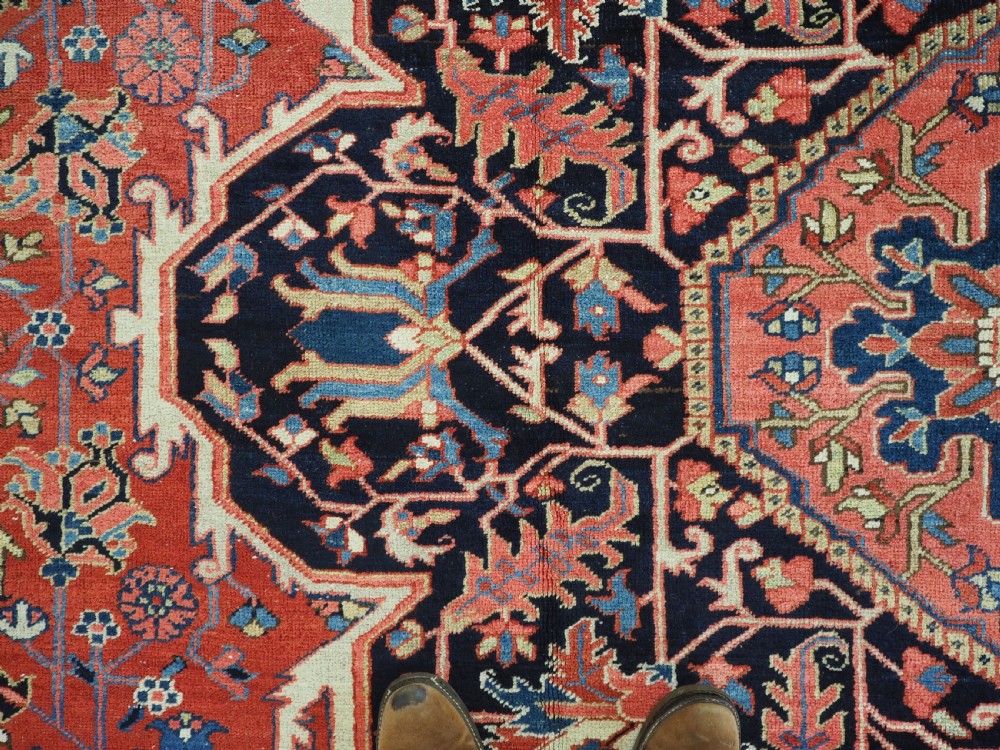 ANTIQUE HERIZ CARPET, LARGE SIZE, COUNTRY HOUSE STYLE, SUPERB, CIRCA 1900. View IX