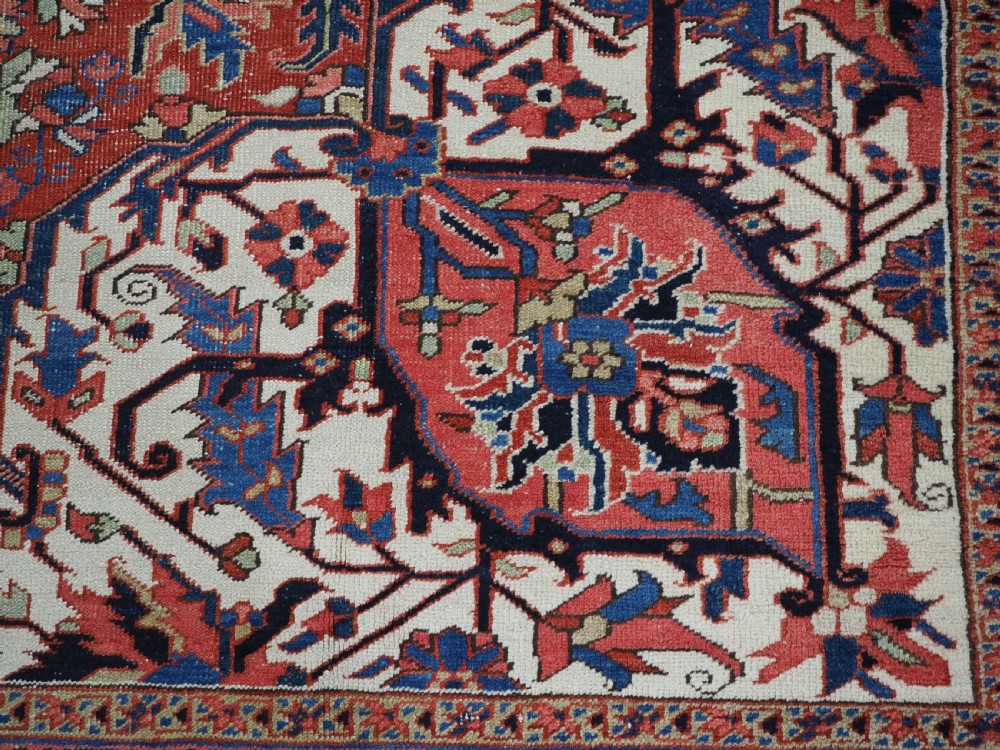 ANTIQUE HERIZ CARPET, LARGE SIZE, COUNTRY HOUSE STYLE, SUPERB, CIRCA 1900. View XIV