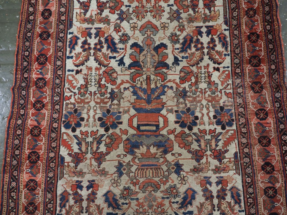 ANTIQUE KIRMAN AFSHAR VASE DESIGN RUG, VERY FINE WEAVE, SCARCE ITEM, MID 19TH CENTURY. View III