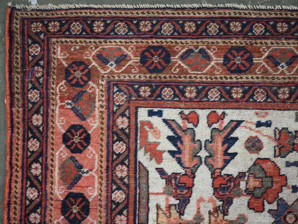 ANTIQUE KIRMAN AFSHAR VASE DESIGN RUG, VERY FINE WEAVE, SCARCE ITEM, MID 19TH CENTURY. View V