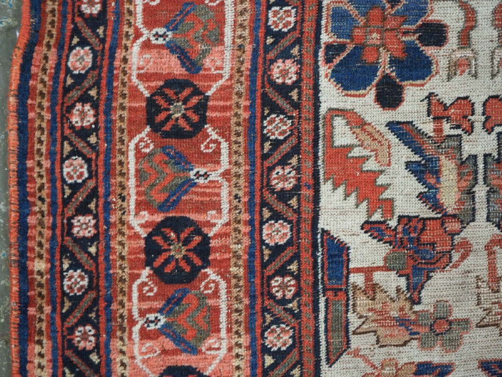 ANTIQUE KIRMAN AFSHAR VASE DESIGN RUG, VERY FINE WEAVE, SCARCE ITEM, MID 19TH CENTURY. View VI