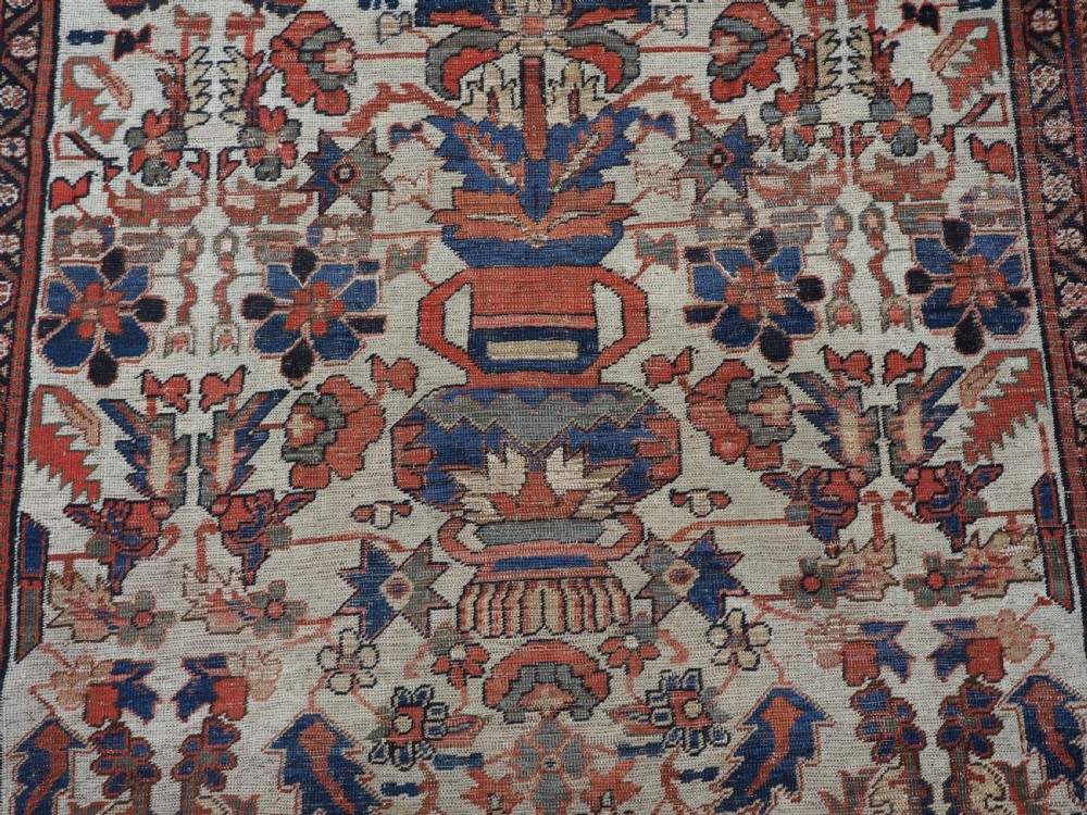 ANTIQUE KIRMAN AFSHAR VASE DESIGN RUG, VERY FINE WEAVE, SCARCE ITEM, MID 19TH CENTURY. View IX