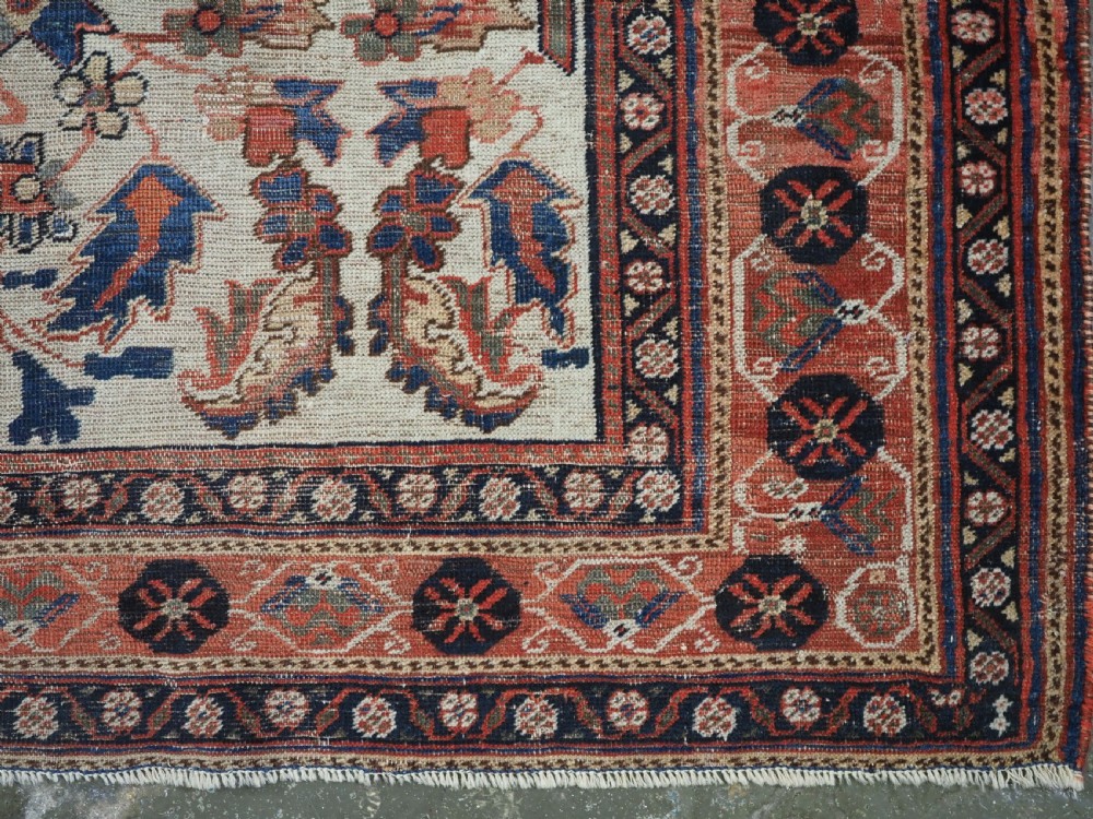 ANTIQUE KIRMAN AFSHAR VASE DESIGN RUG, VERY FINE WEAVE, SCARCE ITEM, MID 19TH CENTURY. View XI