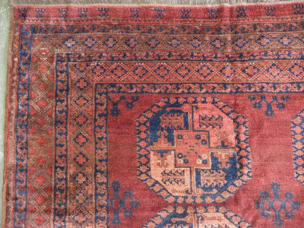 ANTIQUE AFGHAN ERSARI TURKMEN CARPET OF TRADITIONAL DESIGN, LARGE SIZE, CIRCA 1900. View VI