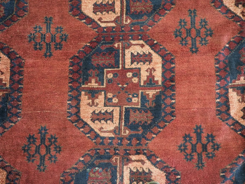 ANTIQUE AFGHAN ERSARI TURKMEN CARPET OF TRADITIONAL DESIGN, LARGE SIZE, CIRCA 1900. View X