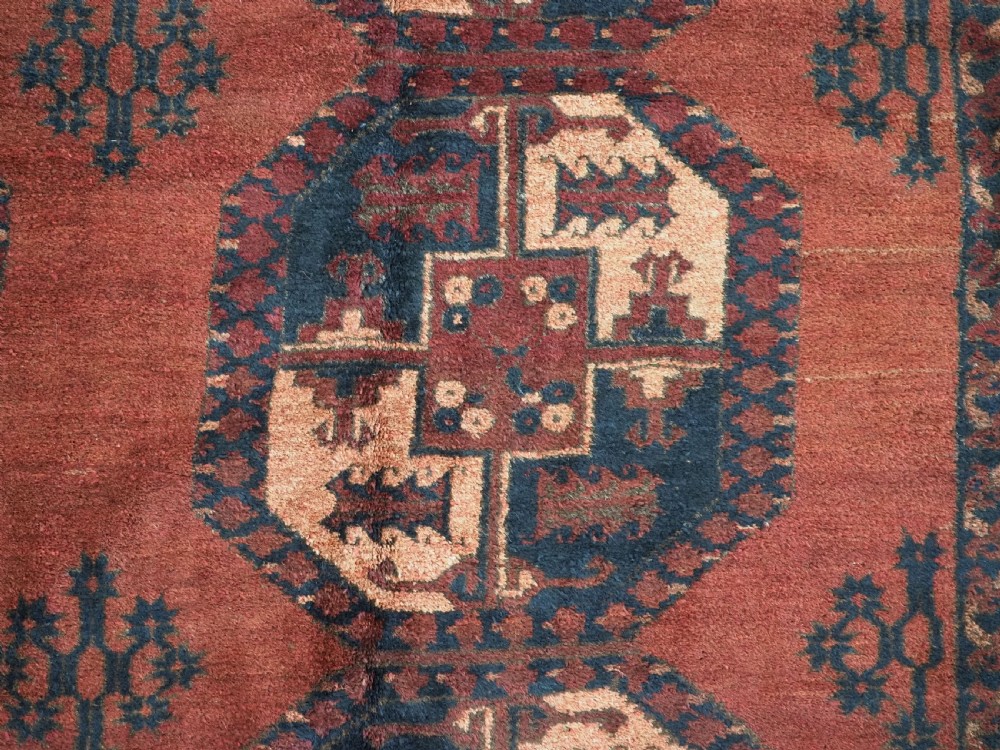 ANTIQUE AFGHAN ERSARI TURKMEN CARPET OF TRADITIONAL DESIGN, LARGE SIZE, CIRCA 1900. View XII