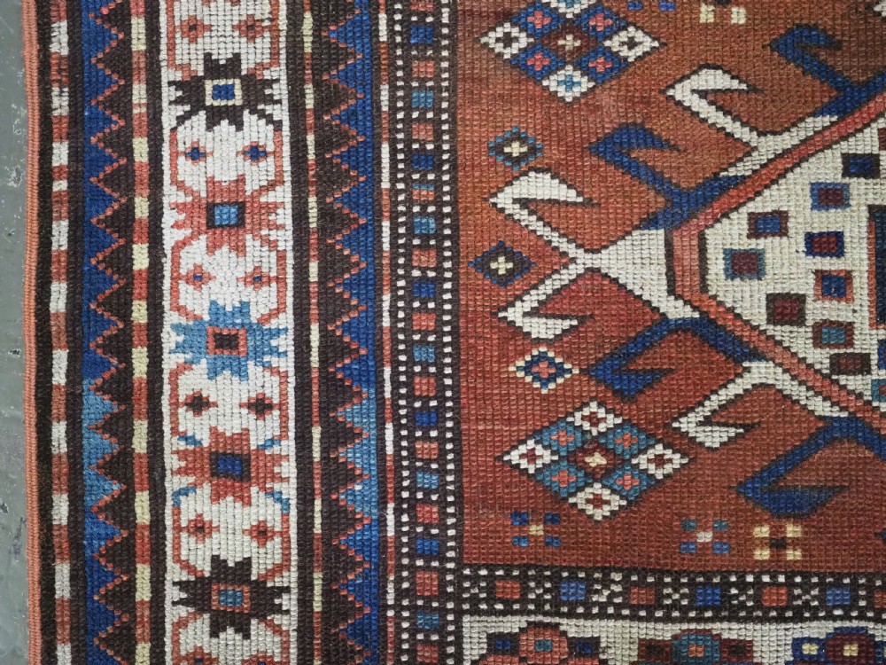ANTIQUE CAUCASIAN ARMENIAN KARABAGH REGION PRAYER / ALTAR RUG OF SCARCE TYPE, CIRCA 1880. View V