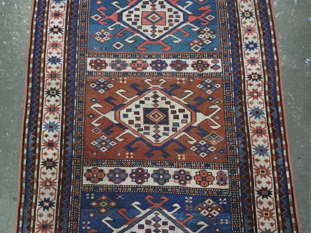 ANTIQUE CAUCASIAN ARMENIAN KARABAGH REGION PRAYER / ALTAR RUG OF SCARCE TYPE, CIRCA 1880. View VI