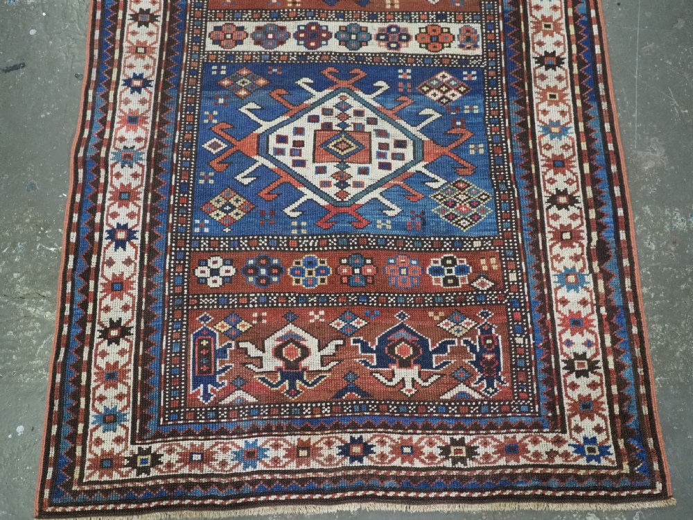 ANTIQUE CAUCASIAN ARMENIAN KARABAGH REGION PRAYER / ALTAR RUG OF SCARCE TYPE, CIRCA 1880. View VII