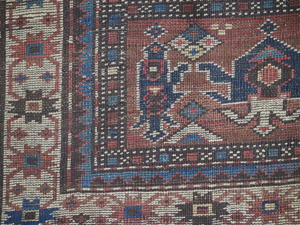 ANTIQUE CAUCASIAN ARMENIAN KARABAGH REGION PRAYER / ALTAR RUG OF SCARCE TYPE, CIRCA 1880. View XIV