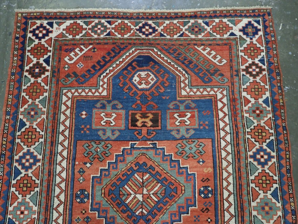 ANTIQUE CAUCASIAN SEWAN KAZAK RUG OF CLASSIC DESIGN, CIRCA 1890. View III