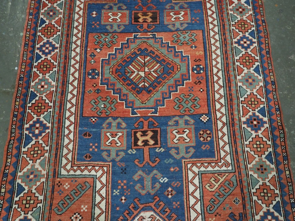 ANTIQUE CAUCASIAN SEWAN KAZAK RUG OF CLASSIC DESIGN, CIRCA 1890. View IV