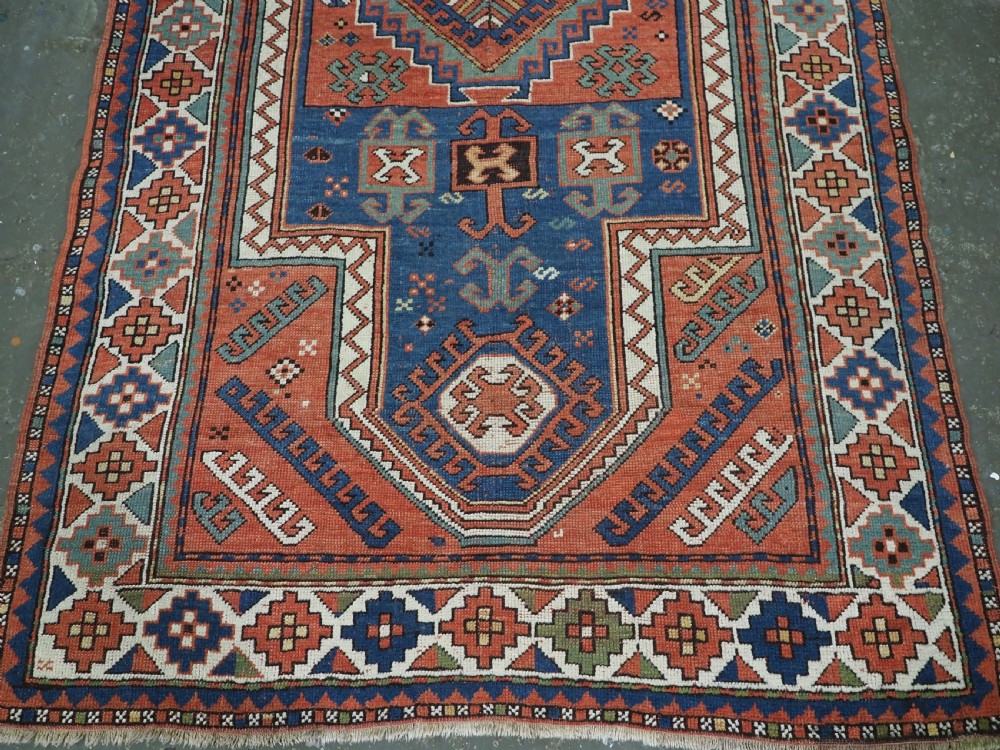 ANTIQUE CAUCASIAN SEWAN KAZAK RUG OF CLASSIC DESIGN, CIRCA 1890. View V