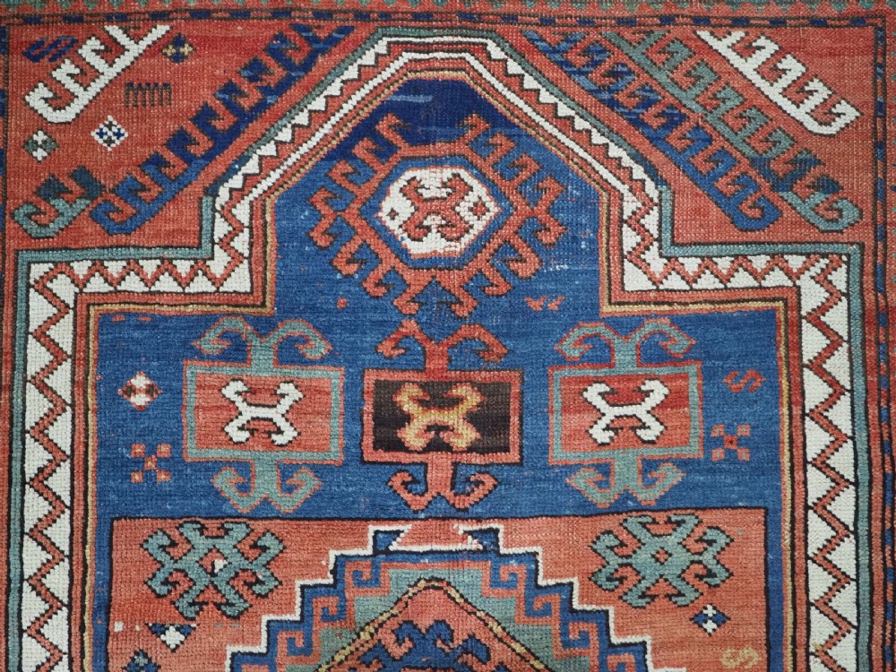 ANTIQUE CAUCASIAN SEWAN KAZAK RUG OF CLASSIC DESIGN, CIRCA 1890. View IX