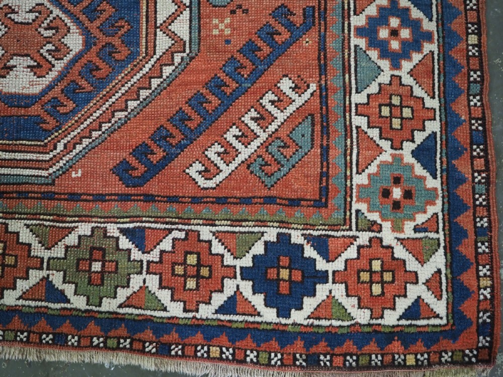 ANTIQUE CAUCASIAN SEWAN KAZAK RUG OF CLASSIC DESIGN, CIRCA 1890. View XII