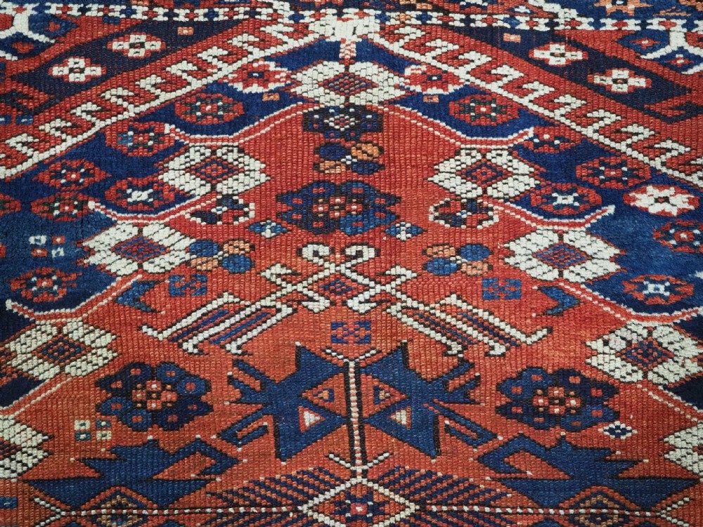 ANTIQUE TURKISH KIZ BERGAMA RUG OF VERY SMALL SQUARE SIZE, CIRCA 1850/70. View V