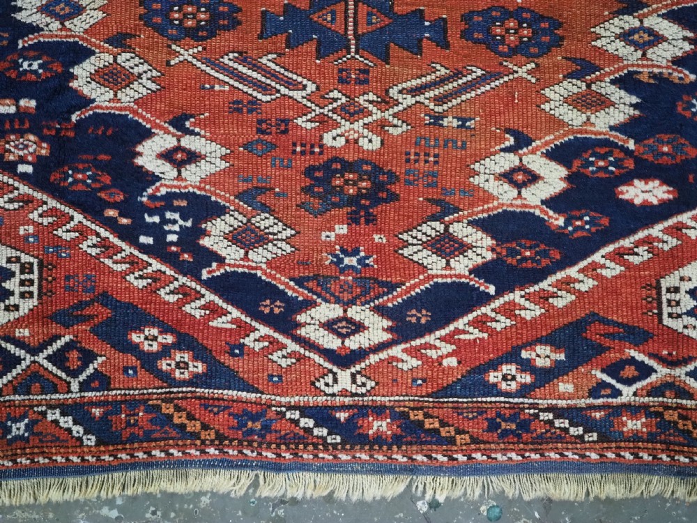 ANTIQUE TURKISH KIZ BERGAMA RUG OF VERY SMALL SQUARE SIZE, CIRCA 1850/70. View IX