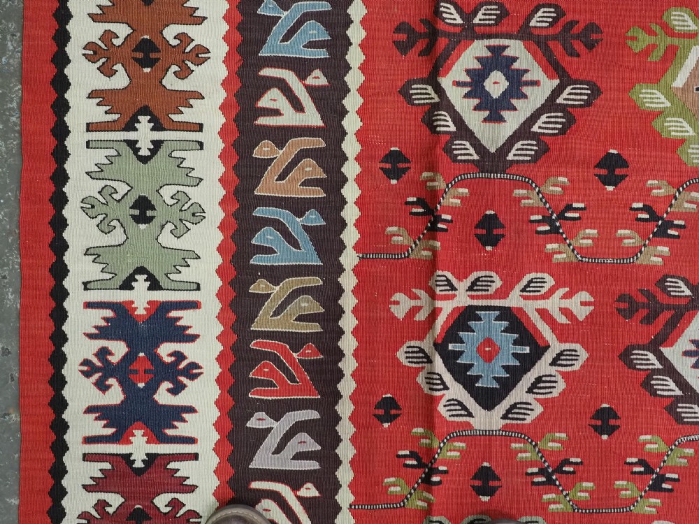 ANTIQUE PIROT / SARKOY KILIM OF REPEAT DESIGN, LARGE ROOM SIZE, CIRCA 1920. View VII