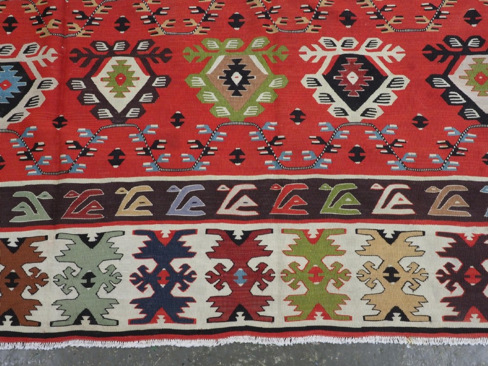 ANTIQUE PIROT / SARKOY KILIM OF REPEAT DESIGN, LARGE ROOM SIZE, CIRCA 1920. View X