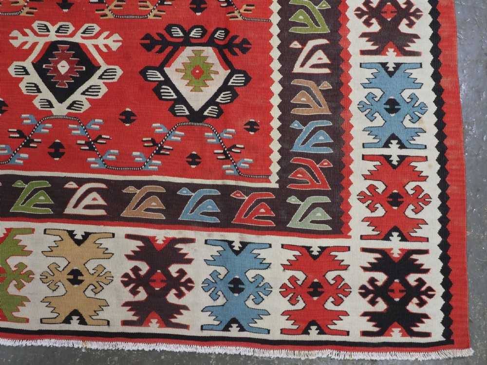 ANTIQUE PIROT / SARKOY KILIM OF REPEAT DESIGN, LARGE ROOM SIZE, CIRCA 1920. View XI