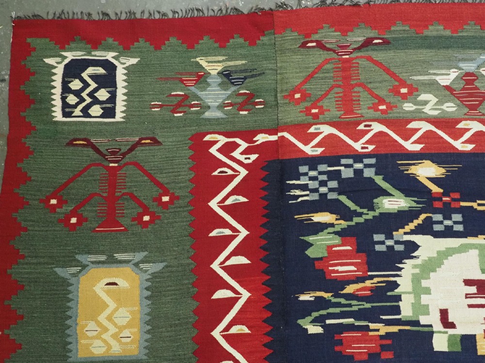 RARE ANTIQUE PIROT / SARKOY KILIM OF OUTSTANDING DESIGN, WOVEN IN 4 PARTS CIRCA 1900. View VI