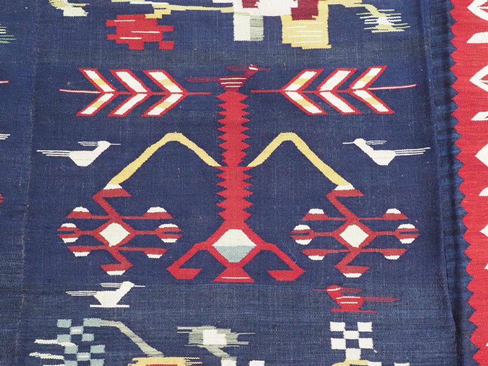 RARE ANTIQUE PIROT / SARKOY KILIM OF OUTSTANDING DESIGN, WOVEN IN 4 PARTS CIRCA 1900. View X