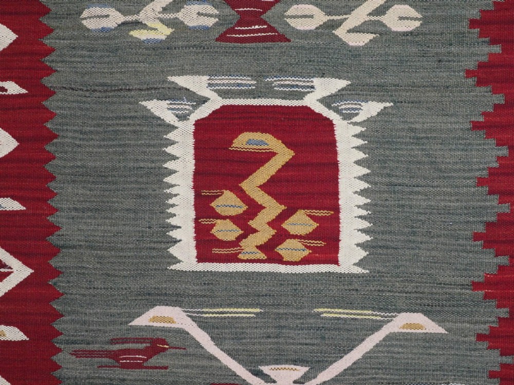 RARE ANTIQUE PIROT / SARKOY KILIM OF OUTSTANDING DESIGN, WOVEN IN 4 PARTS CIRCA 1900. View XVI