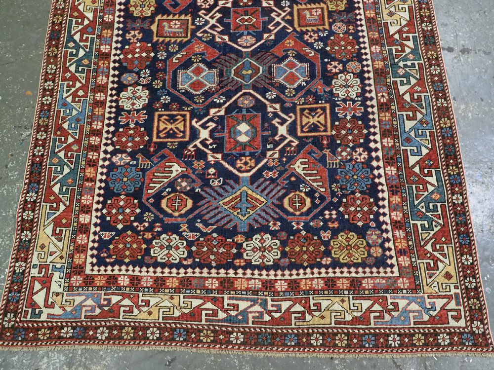 ANTIQUE CAUCASIAN KUBA SHIRVAN RUG, OUTSTANDING EXAMPLE OF 'BIRD TREE' DESIGN. CIRCA 1880. View IV