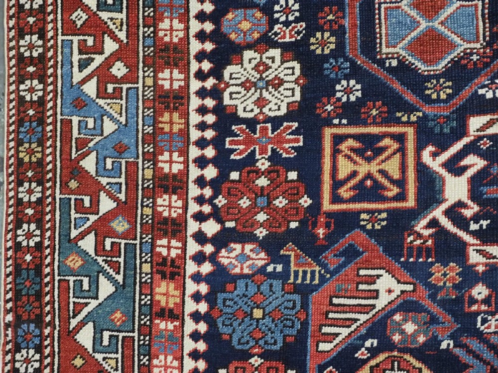 ANTIQUE CAUCASIAN KUBA SHIRVAN RUG, OUTSTANDING EXAMPLE OF 'BIRD TREE' DESIGN. CIRCA 1880. View VI