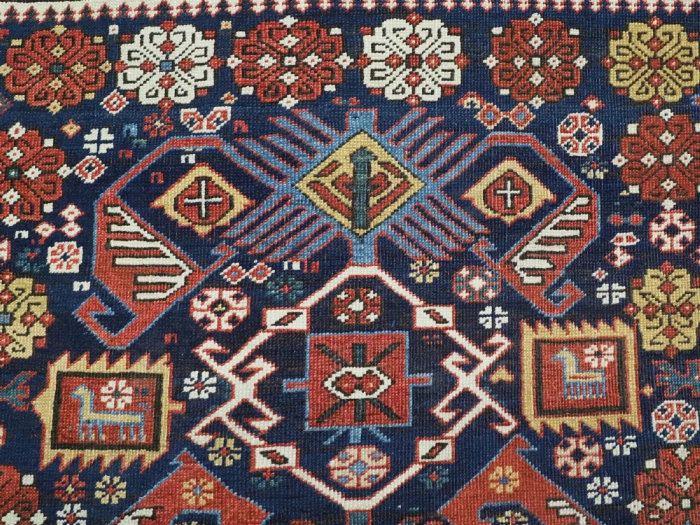 ANTIQUE CAUCASIAN KUBA SHIRVAN RUG, OUTSTANDING EXAMPLE OF 'BIRD TREE' DESIGN. CIRCA 1880. View VII