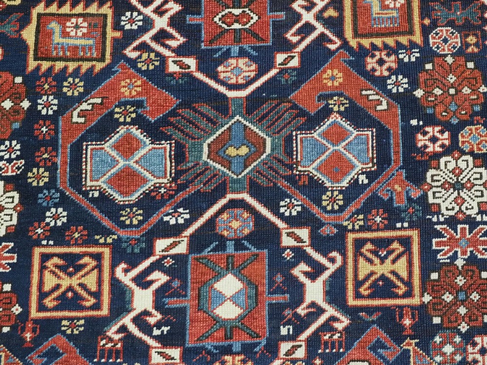 ANTIQUE CAUCASIAN KUBA SHIRVAN RUG, OUTSTANDING EXAMPLE OF 'BIRD TREE' DESIGN. CIRCA 1880. View VIII
