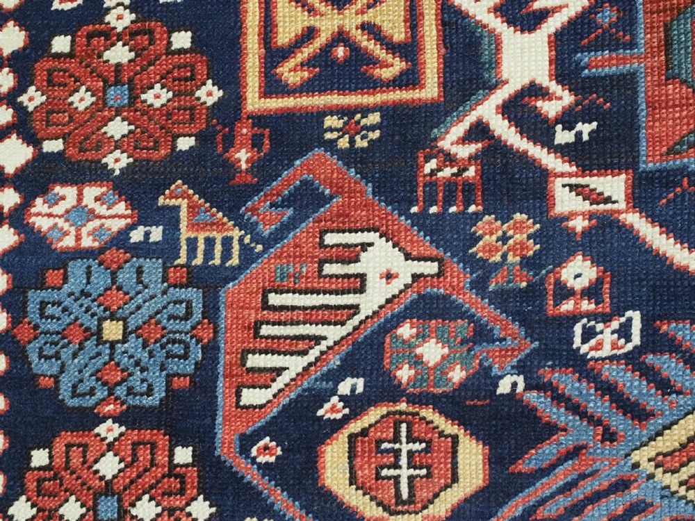 ANTIQUE CAUCASIAN KUBA SHIRVAN RUG, OUTSTANDING EXAMPLE OF 'BIRD TREE' DESIGN. CIRCA 1880. View XII