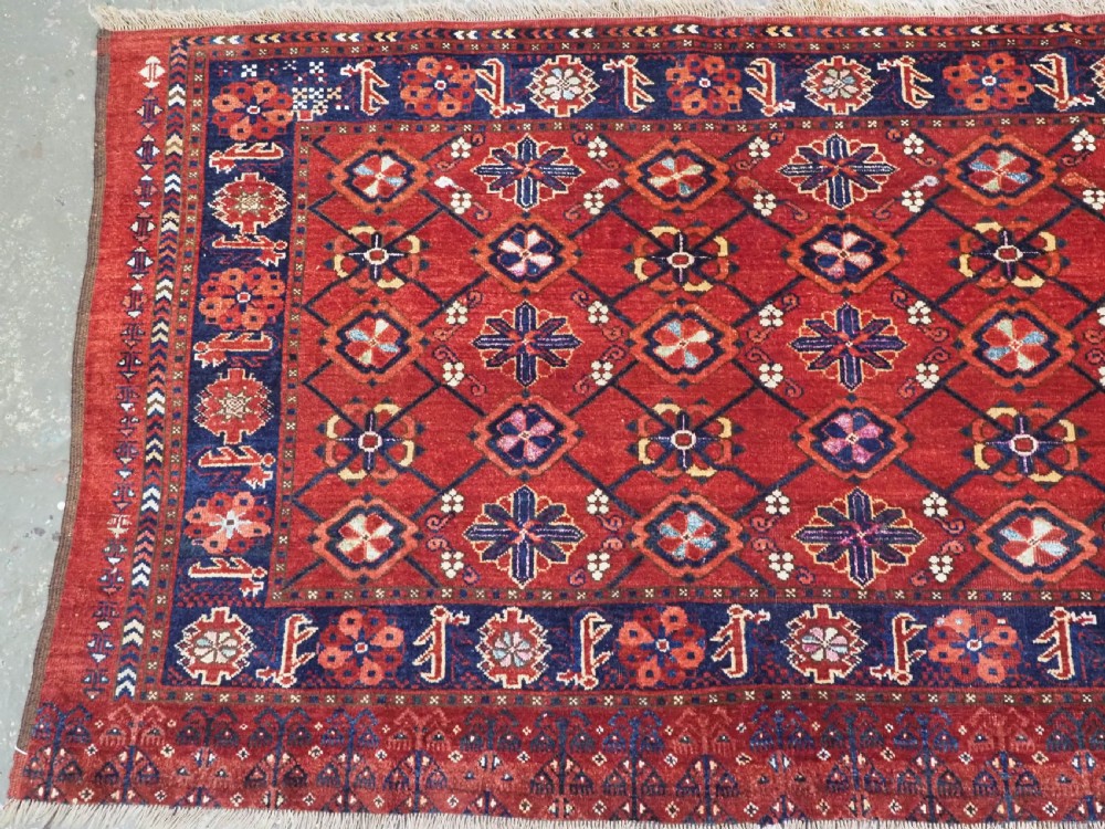 ANTIQUE BESHIR TURKMEN CHUVAL WITH MINA KHANI DESIGN, SILK HIGHLIGHTS, CIRCA 1890. View III