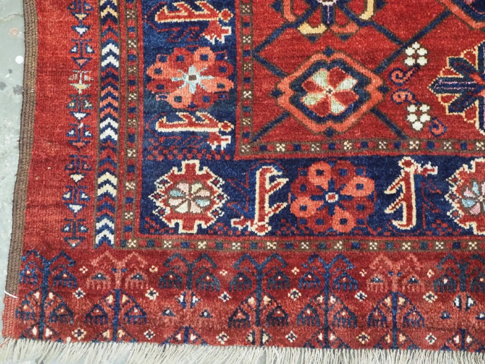 ANTIQUE BESHIR TURKMEN CHUVAL WITH MINA KHANI DESIGN, SILK HIGHLIGHTS, CIRCA 1890. View VIII