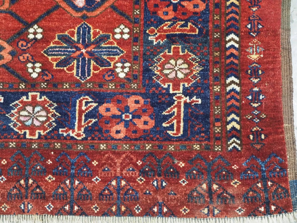 ANTIQUE BESHIR TURKMEN CHUVAL WITH MINA KHANI DESIGN, SILK HIGHLIGHTS, CIRCA 1890. View IX