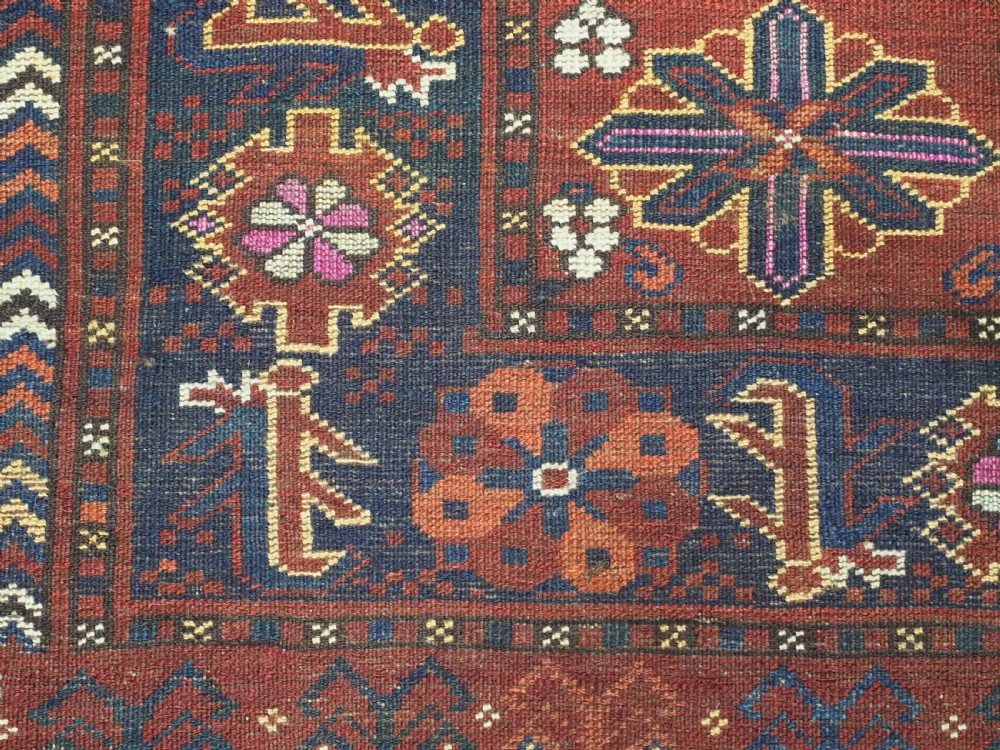 ANTIQUE BESHIR TURKMEN CHUVAL WITH MINA KHANI DESIGN, SILK HIGHLIGHTS, CIRCA 1890. View X