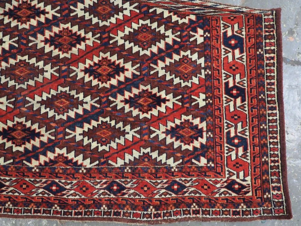 A PAIR OF ANTIQUE YOMUT TURKMEN ASMALYK, TRIBAL DOWRY WEAVINGS, 2ND HALF 19TH CENT. View VII